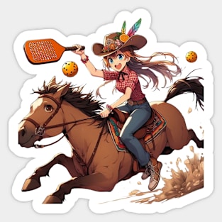 Cowgirl Pickleball Sticker